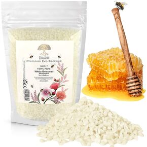 Eco Lux UK 500g Premium Bees Wax Pellets for Candle Making, Natural Organic Beeswax Cosmetic Grade for Skin, Body, Lip Balm and Soap Making Supplies No additives Harmless and Pure (500g) (Yellow)