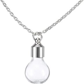 HARFINGTON 10 Pcs Name on Rice Glass Vial Pendant 19mm Widths Mini Glass Bottles, for Necklace Wish Bottle DIY Pendant Craft Souvenirs