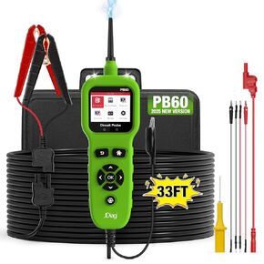 JDIAG PB60 Power Circuit Probe Tester with Battery, Multimeter, Oscilloscope, Fuel Injector Test, Voltage Tester 0-80V, Electrical Circuit Tester Kit with 33FT Cable, Supports 8-32V Car
