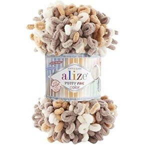 Alize Puffy Fine Color Baby Blanket Small Loop 100% Micropolyester Soft Yarn Lot of 4skn 400gr 64yds (5939)