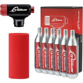 Co2 Bike Tire Inflator, Quick & Easy,Presta & Schrader Valve Compatible,Co2 Bike Pump for Road & Mountain Bikes,Insulated Sleeve - No Co2 Cartridges Included