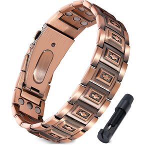 Jecanori Copper Bracelet for Men, 3X Strength Magnetic Bracelets for Men - Premium Fold-Over Clasp
