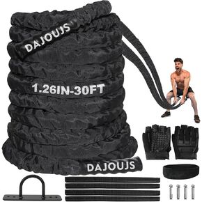 Battle Rope Battle Ropes for Home Gym 1.5Inch Diameter 30 Inch Lengths Workout Heavy Ropes for Exercise Training Weighted Ropes for Working Out Exercise Equipment with Protective Cove - Blue