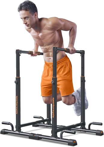 Sportsroyals Dip Station with Safety Connecting Rod,Functional Heavy Duty Dip Stands Fitness Workout,400LBS in Kuwait