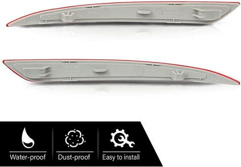 G-PLUS Rear Bumper Reflector Tail Brake Stop Lamp Driver and Passenger Side Compatible with Toyota RAV4 2006-2012 TO2831102, TO2830102 Red in Kuwait