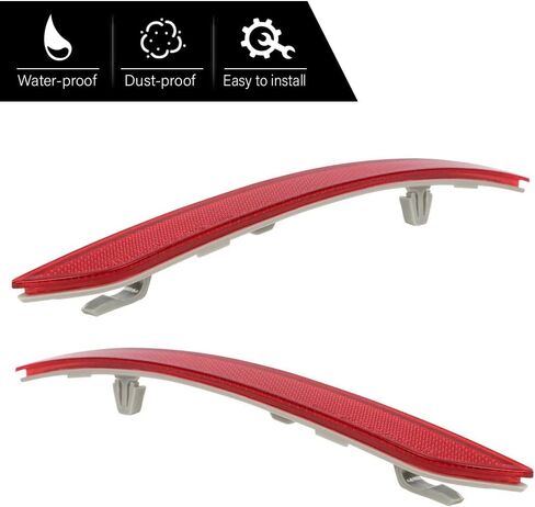 G-PLUS Rear Bumper Reflector Tail Brake Stop Lamp Driver and Passenger Side Compatible with Toyota RAV4 2006-2012 TO2831102, TO2830102 Red in Kuwait