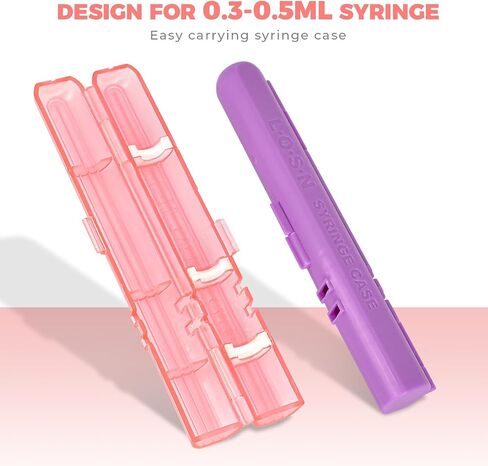 LOSN Compact Travel Insulin Prefilled Syringe Case for Diabetes - Solid Purple and Solid Green in Kuwait