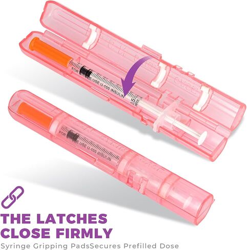 LOSN Compact Travel Insulin Prefilled Syringe Case for Diabetes - Solid Purple and Solid Green in Kuwait