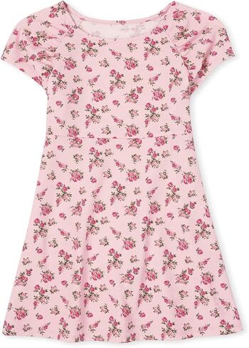 The Children's Place Baby Girls' Short Sleeve Everyday Dresses, Floral Aqua, X-Large in Saudi Arabia