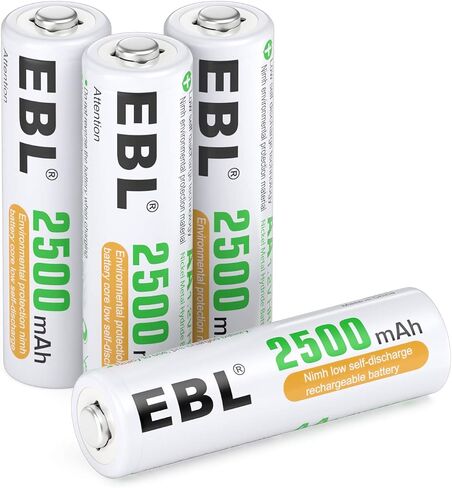 EBL 10 بطاريات AA 2500 مللي أمبير 1.2 فولت عالية الأداء مشحونة مسبقًا Ni-MH AA بطاريات قابلة للشحن in Kuwait