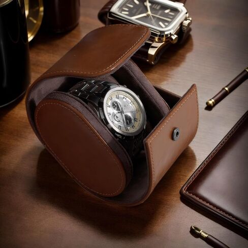 2 Watch Travel Case, Leather Watch Roll Organizer, Portable Watch Box for Storage or Display, Jewelry Gift Box for Men Women Birthday Anniversary Christmas in Saudi Arabia