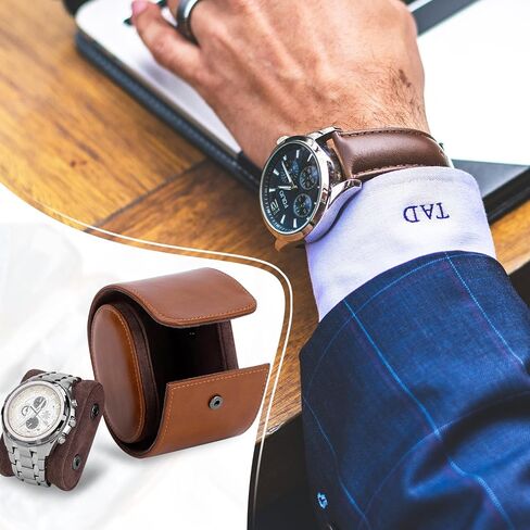 2 Watch Travel Case, Leather Watch Roll Organizer, Portable Watch Box for Storage or Display, Jewelry Gift Box for Men Women Birthday Anniversary Christmas in Saudi Arabia