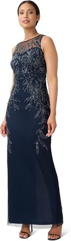 Adrianna Papell Women's Beaded Column Long Dress in Saudi Arabia