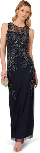 Adrianna Papell Women's Beaded Column Long Dress in Saudi Arabia