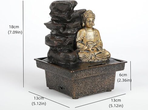 Tabletop Water Fountain Buddha Statue Desktop Indoor Waterfall Fountain Tabletop Humidifiers Home Decoration for Office, Living Room, or Bedroom in Saudi Arabia