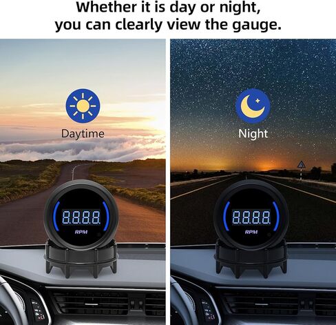 ARTILAURA 2 بوصة 52 ملم مقياس درجة حرارة الماء 104-300 فهرنهايت رقمي أزرق مجموعة قياس درجة حرارة الماء مع مستشعر للسيارات العالمية 12 فولت in Kuwait