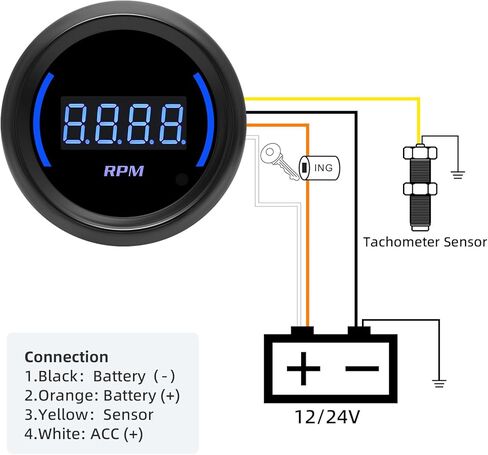 ARTILAURA 2 بوصة 52 ملم مقياس درجة حرارة الماء 104-300 فهرنهايت رقمي أزرق مجموعة قياس درجة حرارة الماء مع مستشعر للسيارات العالمية 12 فولت in Kuwait