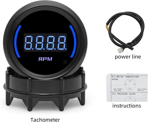 ARTILAURA 2 بوصة 52 ملم مقياس درجة حرارة الماء 104-300 فهرنهايت رقمي أزرق مجموعة قياس درجة حرارة الماء مع مستشعر للسيارات العالمية 12 فولت in Kuwait