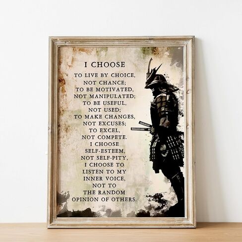 I Choose, Warrior Creed - Motivational Quotes Wall Art Decor, Rustic Spiritual Fighter Wall Art Print Ideal Wall Decor For Home Decor, Dojo Decor, Office Decor, Gym & Fitness Decor, Unframed -11x14 in Saudi Arabia