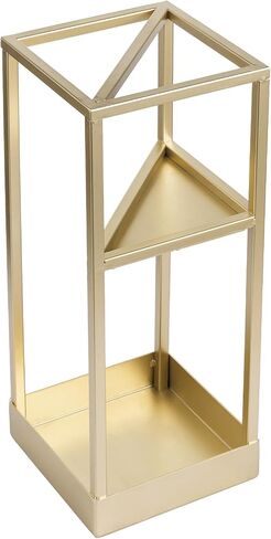 MyGift 20 Inch Modern Matte Black Metal Entryway Umbrella Holder, Large Rectangular Rack for Long Stick Rain Umbrellas and Walking Canes with Shelf for Travel Compact Umbrellas and Bottom Drip Catch in Saudi Arabia