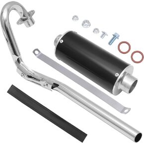 28mm Big Bore Muffler Exhaust Silencer Pipe Head Assembly for CRF50 XR50 70cc 110cc 125cc SDG SSR Taotao Atomik Thumpstar Roketa Coolster Apollo Pit Dirt Bike High Performance Parts(Red)