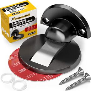 Magnetic Door Stopper - Heavy Duty Door Stop Self Adhesive - Door Stoppers Wall Protector - Door Stops for Bottom of Door - Magnet Door Holder Door Catch - Magnetic Doorstop Floor Mount