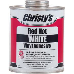 Christy's Red Hot Vinyl Adhesive, White, 1.5 oz Tube, White,Red