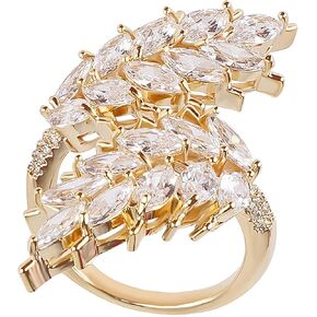 Sparkling Zirconia Ring, Three Butterflies Ring