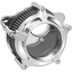 Turbine Intake Air Cleaner Kit Compatible with Harley M8 Softail 2018-2022 M8 Touring 2017-2022 M8 Trike 2017-2022 Chrome Gray