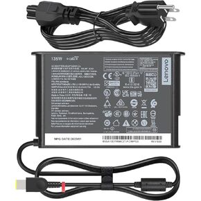 135w AC Power Charger Fit for Lenovo ThinkpadSeries Thinkpad X1 Extreme P1 P15v T15p Gen 1 2 3 4 ideapad L340 3-15 4X20E50558 888015027 ADL135NDC3A 20V 6.75A Laptop Adapter Cord