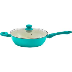 IMUSA USA Teal 4Qt Forged Jumbo Cooker with Ceramic Nonstick, 4 Quart