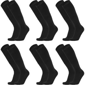 6 Pairs Soccer Socks Stretchy Knee High Tube Socks for Men Softball Baseball Long Tube Socks for Youth Men