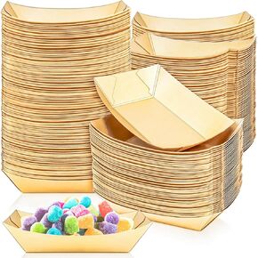 MotBach 90 Pack 2.5Lb Kraft Paper Food Boat Trays Disposable Paper Boats, Heavy-Duty Food Boats, Paper Food Serving Tray Boat Plate for Snack BBQ Hotdog Sandwich Burger Popcorn Taco Fries Nacho in Kuwait