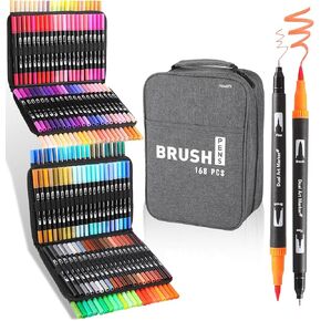 Double Brush Marker Pens,72 Colors Markers Set,Double Tip Brush Pens Art Markers for Kids Adult Coloring Book Hand Lettering Journaling Note Calligraphy Drawing Art Supplies Kit