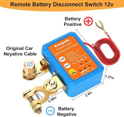 Kill Switch，Kill Switch For Car，Car Kill Switch，Battery Disconnect Switch、Remote Battery Disconnect Switch12V 240A，Automatic Cut/Shut Off Switch For Auto、 ATV、RV、Truck、Yachts、 Boat （Side Installation） in Saudi Arabia