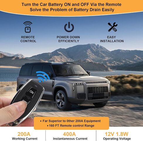 Kill Switch，Kill Switch For Car，Car Kill Switch，Battery Disconnect Switch、Remote Battery Disconnect Switch12V 240A，Automatic Cut/Shut Off Switch For Auto、 ATV、RV、Truck、Yachts、 Boat （Side Installation） in Saudi Arabia