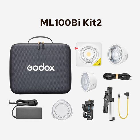 GODOX ML60II Bi 70W Video Light Bi-Color Photography Light 2800K-6500K Dimmable with GODOX Mount COB Bead 2.4G Wireless System Support APP Control with Standar Reflector for Photography in Kuwait