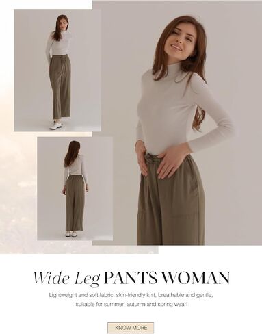 Dokotoo Women's Flowy Wide Leg Pants Casual Beach Pants High Waisted Drawstring Palazzo Trousers with Pockets in Saudi Arabia