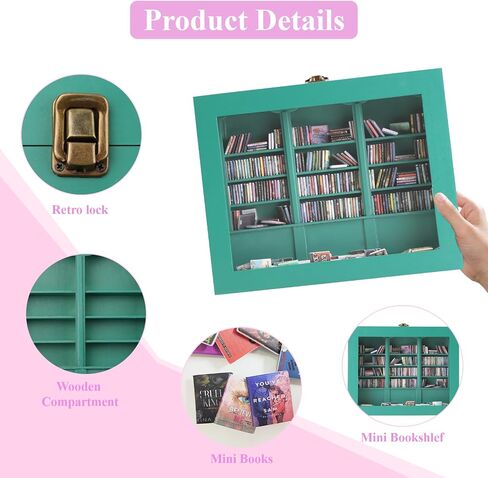 Anti Anxiety Bookshelf for Adults Contains 300 Not Repeated Mini Brands Books with Book Spinal, Mini Library Shake Away Your Anxiety Miniature Bookshelf for Book Lover, Home Decor Aesthetic in Saudi Arabia