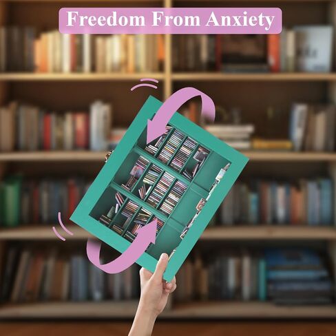 Anti Anxiety Bookshelf for Adults Contains 300 Not Repeated Mini Brands Books with Book Spinal, Mini Library Shake Away Your Anxiety Miniature Bookshelf for Book Lover, Home Decor Aesthetic in Saudi Arabia