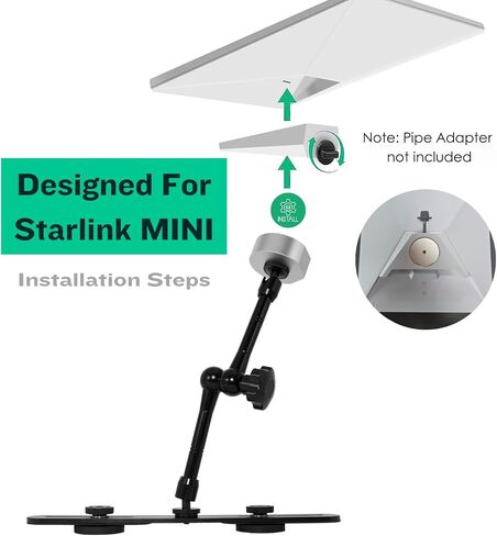 Starlink Mini Mount, Portable Starlink Mini Rv Ladder Mount/Roof Rack Mount,Universally Adjustable Angle Clamp with Adapter for Pickup Truck with Bracket,Cruise Ship,Roof,Camping Travel etc in Saudi Arabia