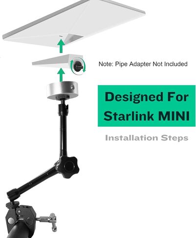 Starlink Mini Mount, Portable Starlink Mini Rv Ladder Mount/Roof Rack Mount,Universally Adjustable Angle Clamp with Adapter for Pickup Truck with Bracket,Cruise Ship,Roof,Camping Travel etc in Saudi Arabia