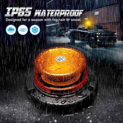 Led Beacon Lights 12V-24V Amber Strobe Warning Light, 48 LED Rooftop Safety Flashing Emergency Lights with Magnetic for Cars Trucks Vehicle in Kuwait