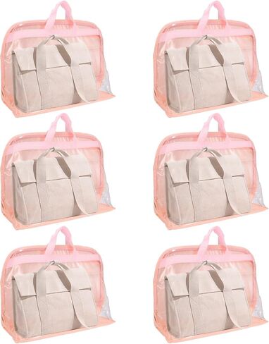 Dust Bags for Handbags - Handbag Storage Organizer Dust Bags for Moisture Proof Dust Cover with Zipper and Handle(Pink-XXL) in Saudi Arabia