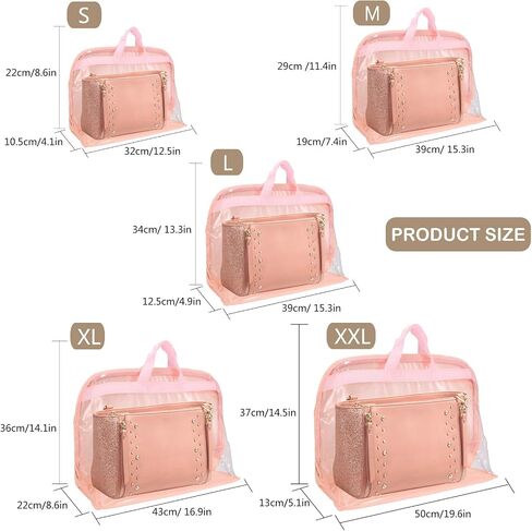 Dust Bags for Handbags - Handbag Storage Organizer Dust Bags for Moisture Proof Dust Cover with Zipper and Handle(Pink-XXL) in Saudi Arabia