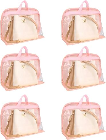 Dust Bags for Handbags - Handbag Storage Organizer Dust Bags for Moisture Proof Dust Cover with Zipper and Handle(Pink-XXL) in Saudi Arabia