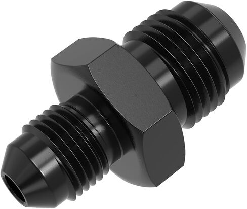 3AN Male to 4AN Male Swivel Flare Union Fitting Adapter, Black Straight Hard Aluminum Hex Anodized Connector, Automotive Accessories Suitable for Vehicle Fuel Oil Line Modification in Saudi Arabia