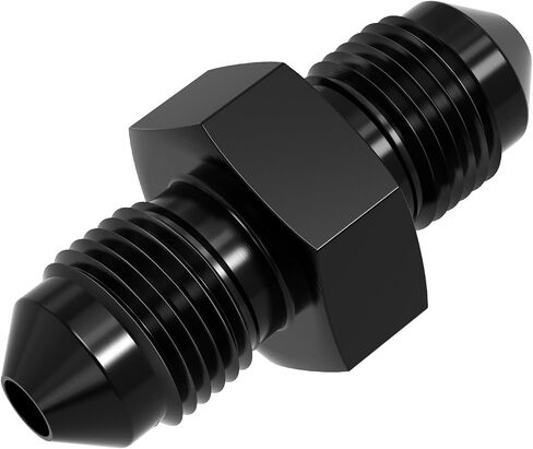 3AN Male to 4AN Male Swivel Flare Union Fitting Adapter, Black Straight Hard Aluminum Hex Anodized Connector, Automotive Accessories Suitable for Vehicle Fuel Oil Line Modification in Saudi Arabia