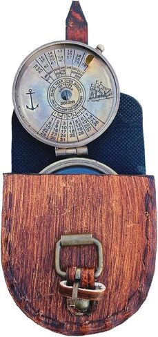 2" Brass Vintage Engraved Victorian Pocket Compass with case Brass Nautical Navigational Tool for Hiking, Traveling Climbing Item Sold by A&U Enterprises in Saudi Arabia