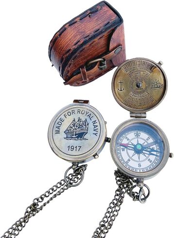 2" Brass Vintage Engraved Victorian Pocket Compass with case Brass Nautical Navigational Tool for Hiking, Traveling Climbing Item Sold by A&U Enterprises in Saudi Arabia